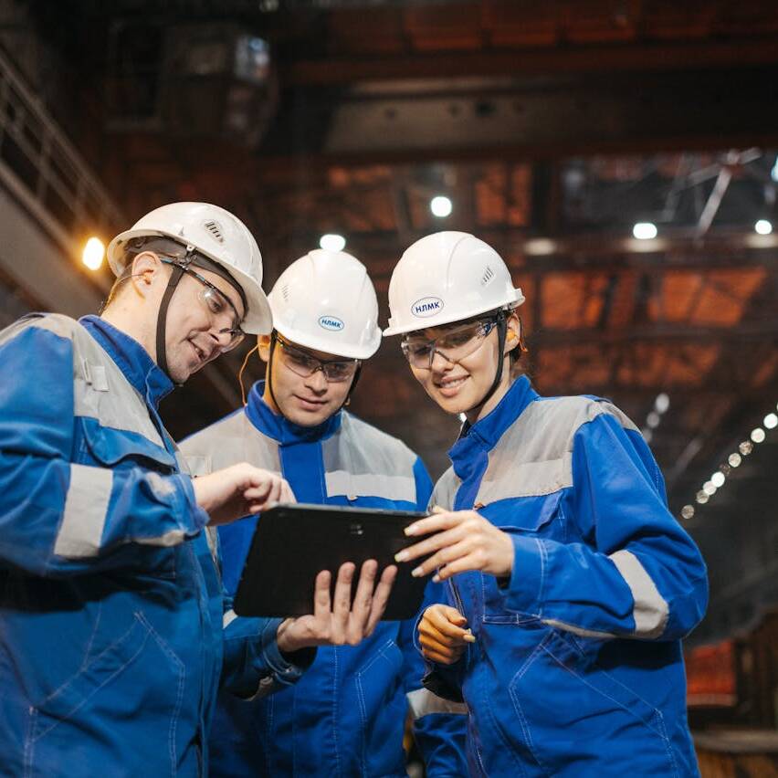 teamleiders versterken in productie - samen rond tablet